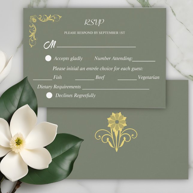 Elegant Victorian  Wedding  RSVP Card (Creator Uploaded)