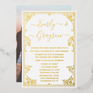 Elegant Victorian Your Photo Silver Foil 