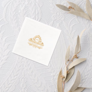 Élégant Vieux Argent Mariage esthétique Crest Mono