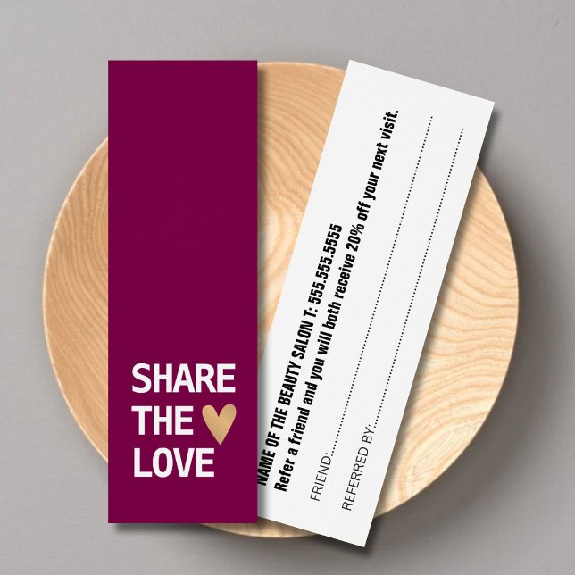 Elégant Vin Rouge Blanc Or Coeur Carte de recomman (Créateur téléchargé)