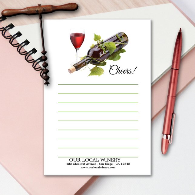 Élégant vin rouge vigne vignoble post-it Notes (Créateur téléchargé)