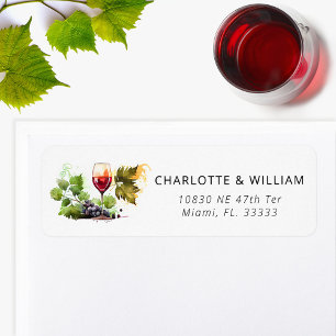 Elégant vin thème Aquarelle Mariage retour