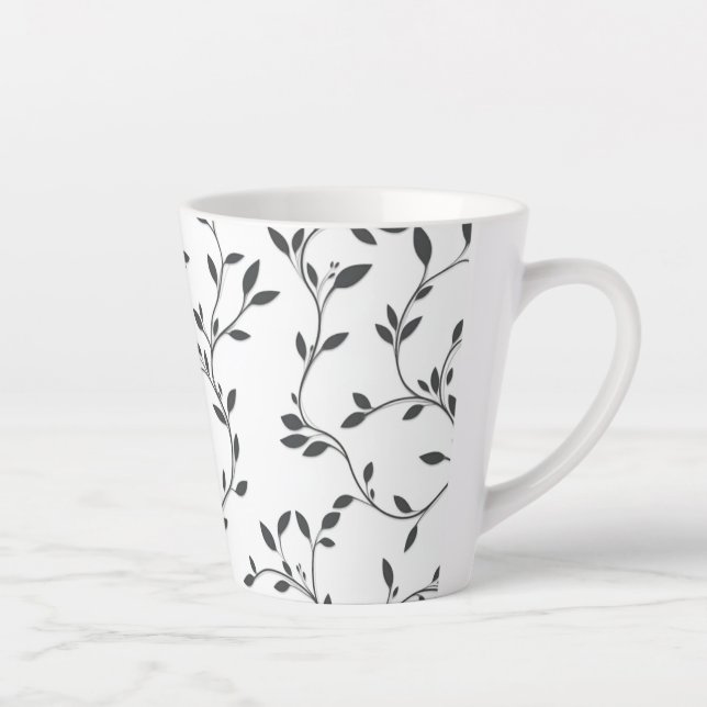 Elegant Vine Leaves  Latte Mug (Right)