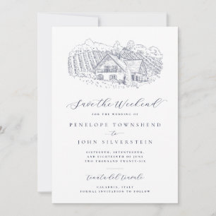 Elegant Vineyard Destination Weekend Wedding Save The Date