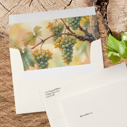 Elegant Vineyard Golden Hour Grapes Wedding Envelope