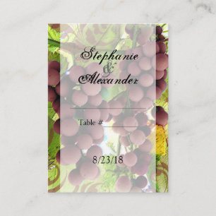 Elegant Vineyard Purple/Green Grapes Wedding Place Card