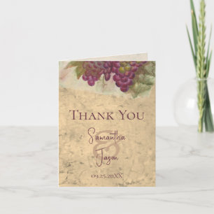 Elegant Vineyard Wedding Couples Personalized Thank You Card