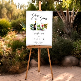 Élégant Vino avant Vows Fête des mariées Bienvenue