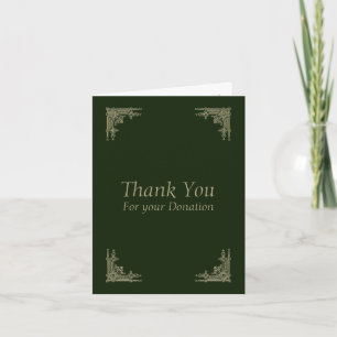Elegant Vintage 2 Thank You for Donation Card