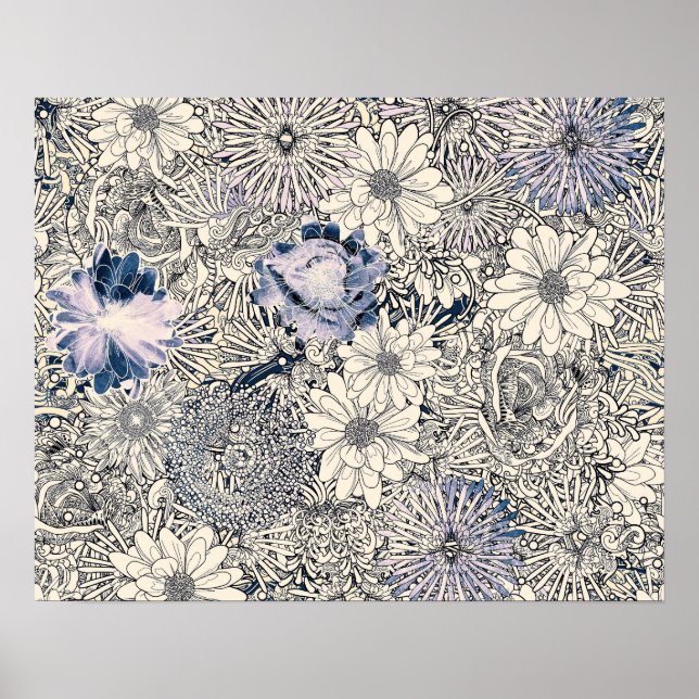 Elegant Vintage Abstract Floral Background |  Poster (Front)