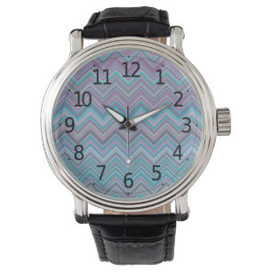 Elegant Vintage Abstract Pastel Chevron Pattern   Watch