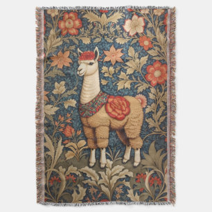 Elegant Vintage Alpaca William Morris Inspired  Throw Blanket