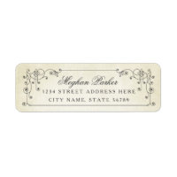 Élégant Vintage Antique Adresse de retour