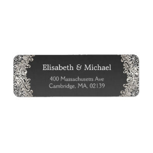 Élégant Vintage Argent foncé Damask Classic Formal
