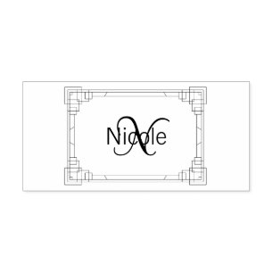 Elegant Vintage Art Deco Name Monogram Self-inking Stamp