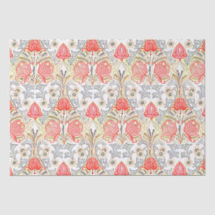Elegant Vintage Art Nouveau Coral Flower Pattern Tissue Paper