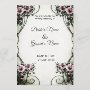 Elegant Vintage Art Nouveau Floral Wedding Invite