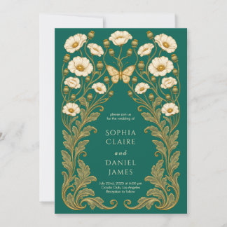 Elegant Vintage Art Nouveau Wedding Invitation