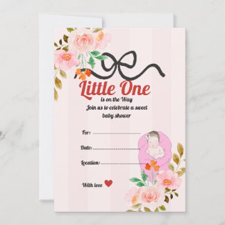 Elegant Vintage Baby Shower Invitation Card – Mini