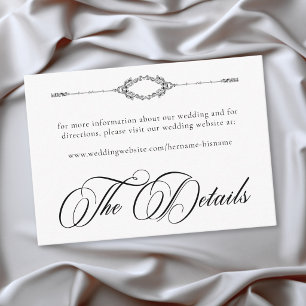 Elegant Vintage Baroque Black White Wedding Enclosure Card