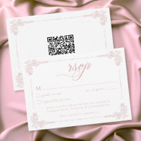 Elegant Vintage Baroque Dusty Pink Wedding QR