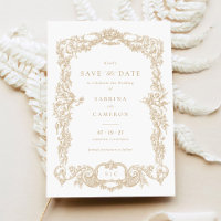 Elegant Vintage Baroque French Gold Save the Date
