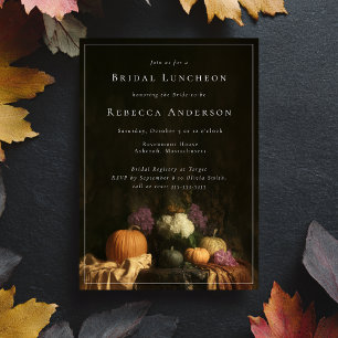 Elegant Vintage Baroque Pumpkin Fall Bridal Shower Invitation