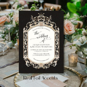 Elegant Vintage Baroque Scrollwork Black and White