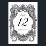 Elegant Vintage Baroque Toile Frame Wedding Table Number<br><div class="desc">Elegant Vintage Baroque Floral Frame Wedding Table Number</div>