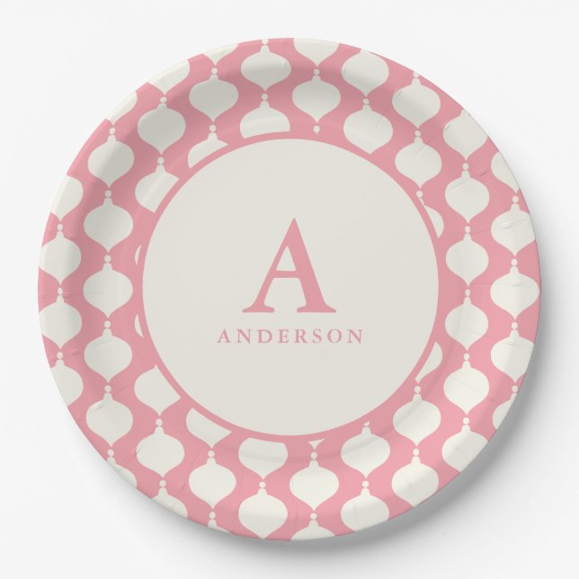 Elegant vintage bauble Christmas party Paper Plate (Front)