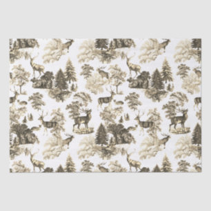 Elegant Vintage Beige Deer in Woodland Tissue Paper
