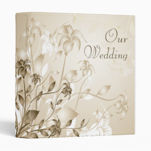 Elegant Vintage Beige Lilies Wedding Photo Album Binder