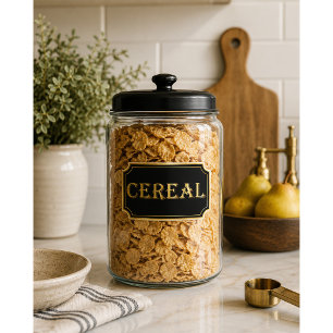 Elegant Vintage Black and Gold Pantry Label