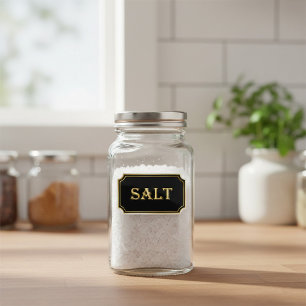 Elegant Vintage Black and Gold Pantry Label 