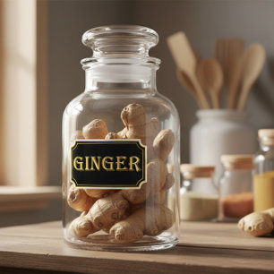 Elegant Vintage Black and Gold Pantry Label 