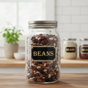 Elegant Vintage Black and Gold Pantry Label 