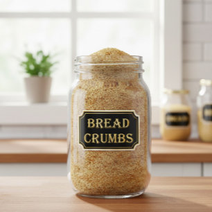 Elegant Vintage Black and Gold Pantry Label 