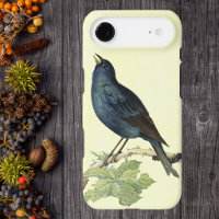 Elegant Vintage Black Bird Yellow