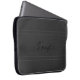 Elegant Vintage Black Faux Leather Look Stitches Laptop Sleeve (Front Right)
