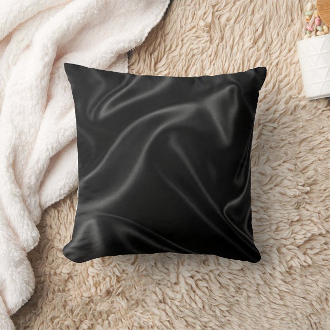 Elegant Vintage Black Silk Design Throw Pillow  (Creator Uploaded)