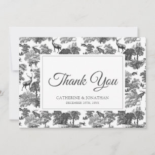Elegant Vintage Black White Toile Deer Save The Date