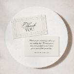 Elegant Vintage Black & White Wedding Thank You Enclosure Card<br><div class="desc">This classic card captures the beauty of your unforgettable moments,  enabling you to express your thanks in style. Personalize it with a cherished wedding photo,  adding a touch of sentimentality to your thank-you gesture. The black & white design offers timeless appeal,  harmonizing perfectly with the MIA Wedding Invitation Collection.</div>