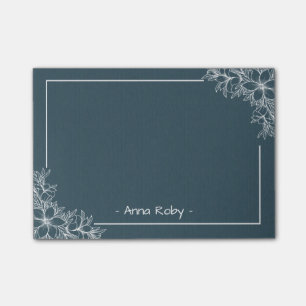 Elegant Vintage Blue and White Botanical Floral Post-it Notes
