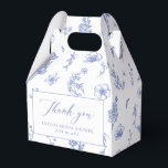 Elegant Vintage Blue Chinoiserie Bridal Shower Favor Box<br><div class="desc">The Elegant Vintage Blue Chinoiserie Bridal Shower Favour Box is a tasteful and sophisticated addition to your bridal shower festivities. Featuring a vintage blue chinoiserie design, this favour box adds a touch of timeless elegance to your celebration. Fill it with delightful treats or small gifts for your guests to enjoy...</div>