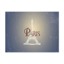 Elegant Vintage Blue Eiffel Tower Paris Design