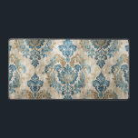 Elegant Vintage Blue Floral Desk Mat<br><div class="desc">Beautiful watercolor distressed floral pattern in white,  beige and dusty blue,  perfect for offices.</div>