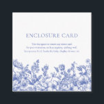 Elegant Vintage Blue Floral Enclosure Card<br><div class="desc">Enhance the charm of your wedding stationery with our Elegant Vintage Blue Floral Enclosure Card. This delicate and sophisticated card is designed to complement your wedding invitations and provide additional details or notes to your guests. The vintage-inspired blue floral pattern exudes timeless elegance, setting the tone for a romantic and...</div>