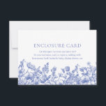 Elegant Vintage Blue Floral Enclosure Card<br><div class="desc">Enhance the charm of your wedding stationery with our Elegant Vintage Blue Floral Enclosure Card. This delicate and sophisticated card is designed to complement your wedding invitations and provide additional details or notes to your guests. The vintage-inspired blue floral pattern exudes timeless elegance, setting the tone for a romantic and...</div>