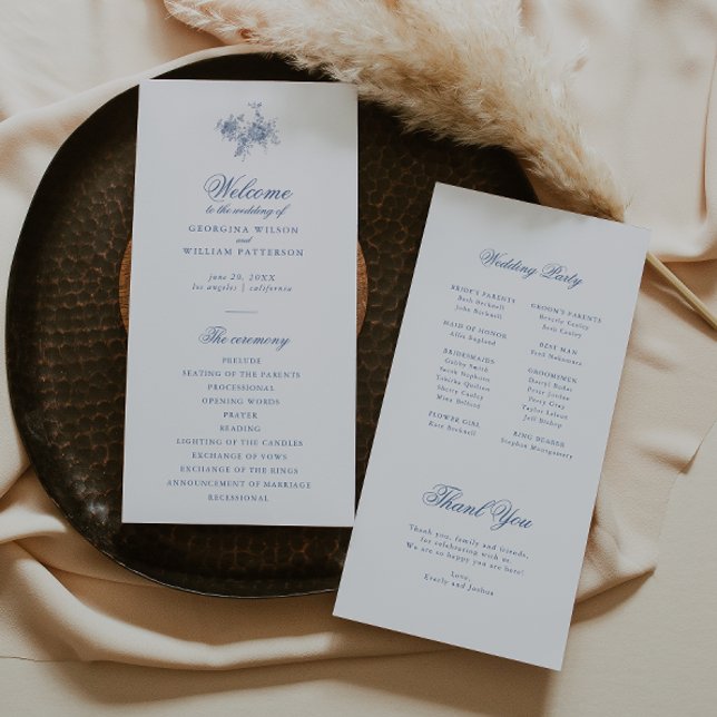 Elegant Vintage Blue Floral Jouy Flat Program (Creator Uploaded)