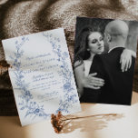 Elegant Vintage Blue Floral Jouy Wedding Invitation<br><div class="desc">Embrace timeless elegance with our Elegant Vintage Blue Floral Jouy Wedding Invitation. This exquisite invitation features a delicate blue floral Jouy pattern, evoking a sense of romance and sophistication. Crafted with meticulous attention to detail, it sets the perfect tone for your special day. The classic design, inspired by French vintage...</div>